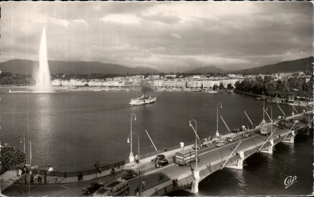 Genf — Jet d'eau und Pont du Mont-Blanc — C.A.P. 1049 - Vorderseite
