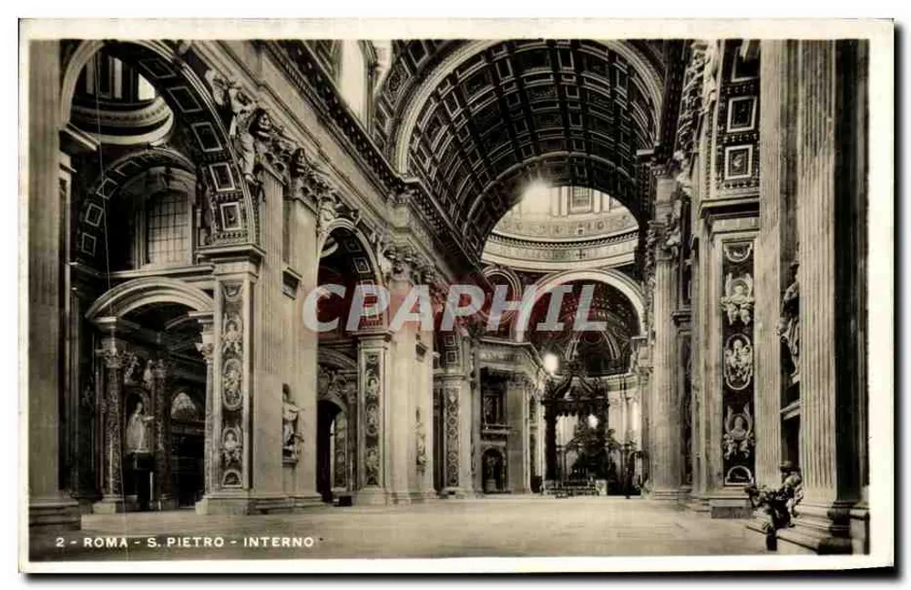 Roma - S. Pietro - Interno — vista interna da basílica de São Pedro — Vera Fotografia - Frente