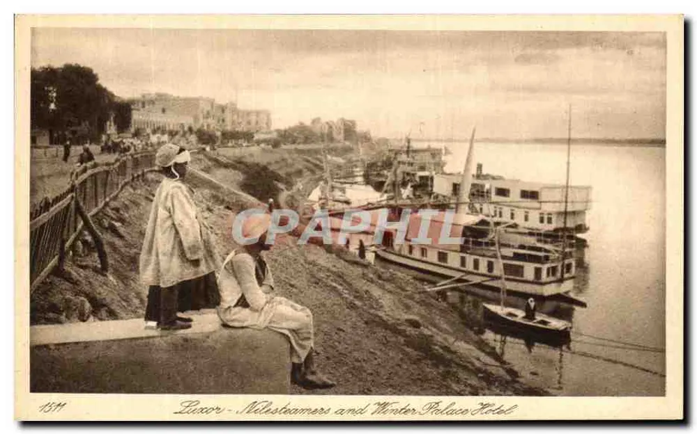 Luxor - Dampfschiff und Winter Palace Hotel - Vorderseite