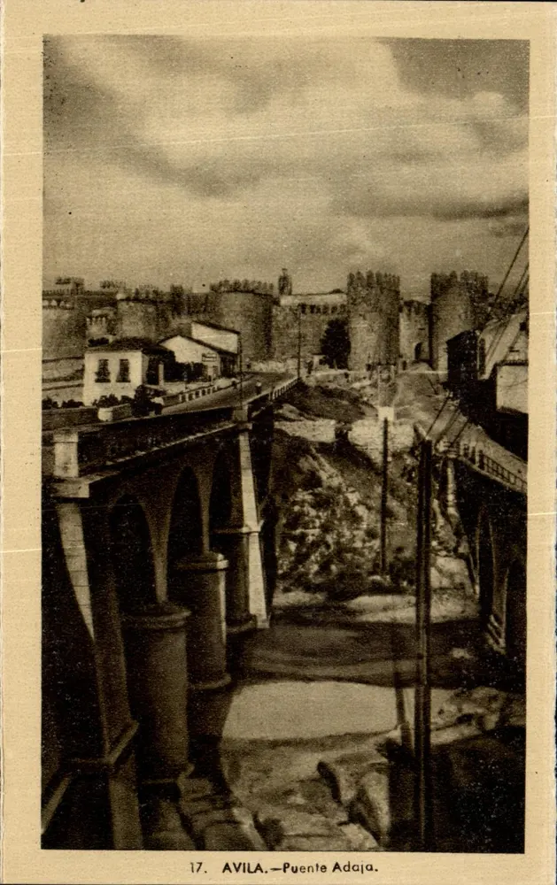 Ávila — Ponte Adaja — Heliotipia Artística Española, Madrid - Frente