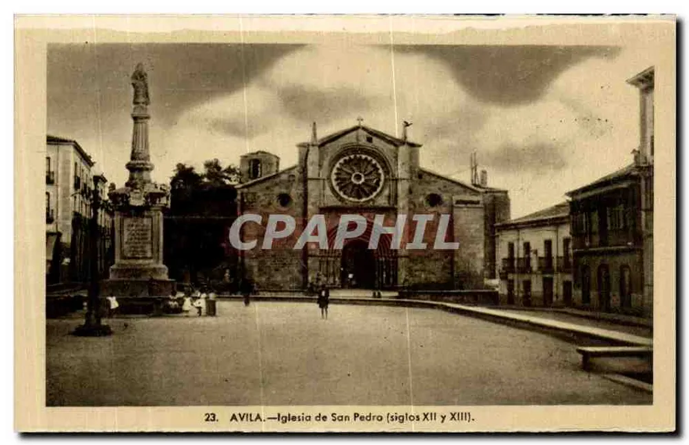 Ávila — Igreja de São Pedro (séculos XII e XIII) — Heliotipia Artística Española, Madrid - Frente