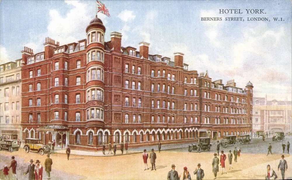 Hotel York — Berners Street, London W.I. — Verlag Gilberte - Vorderseite