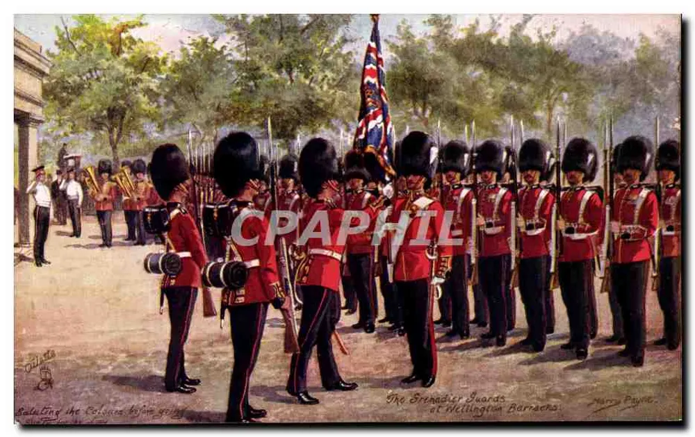 Die Grenadiere des Garde-Regiments — am Wellington Barracks — von Mary Payne - Vorderseite