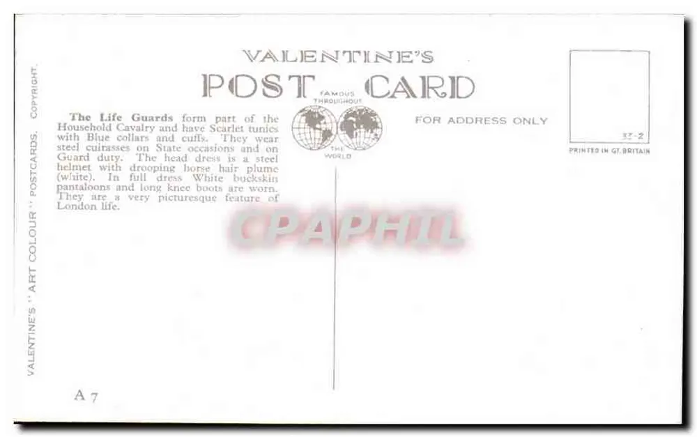 I Life Guards che attraversano il Parco — Cartolina Valentine's A7 - Verso