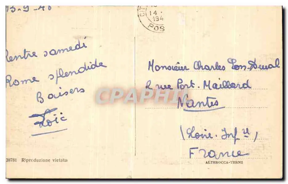 Roma - Ponte Elis e S. Pietro — editor ALTEROCCA-TERNI, n° 38781 - Verso