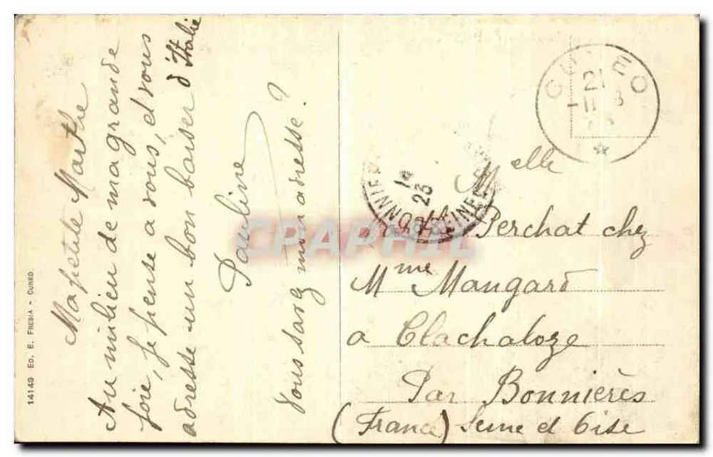 Tal der Stura (Cuneo) - Pietraporzio — Verlag E. Fiesa, Nr. 14149 - Rückseite