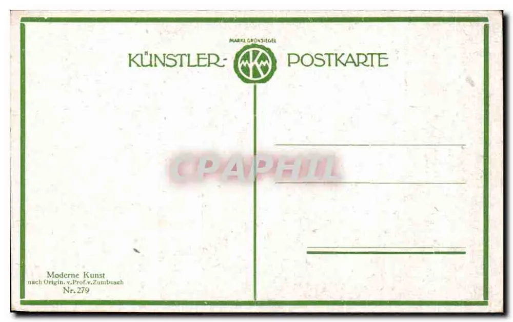 Portret van een kind — Prof. von Zumbusch — Merk Grönsiegel, n°279 - Achterkant