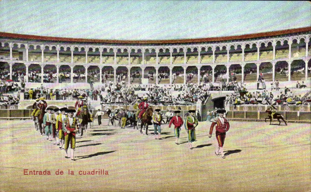 Entrada de la cuadrilla — espectáculo de tauromaquia — editor no identificado - Anverso
