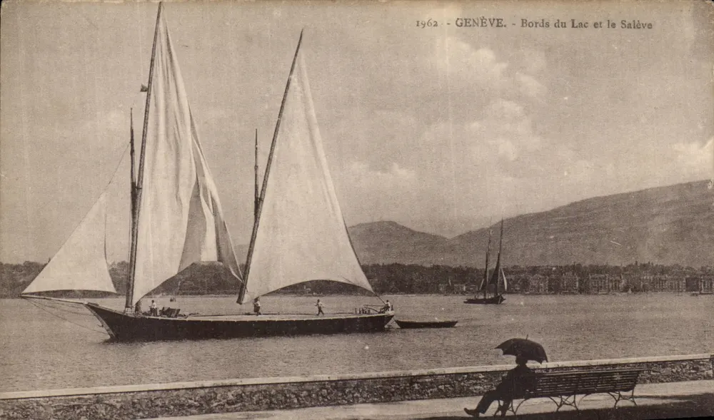 Genf - Ufer des Sees Léman und der Salève — Verlag L. Fawrez, in Apremont (Haute-Savoie) - Vorderseite