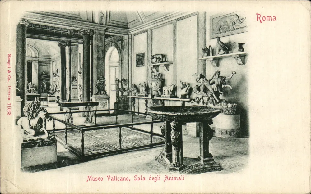 Museo Vaticano, Sala degli Animali — Roma — Stengel & Co., Presa 11003 - Recto
