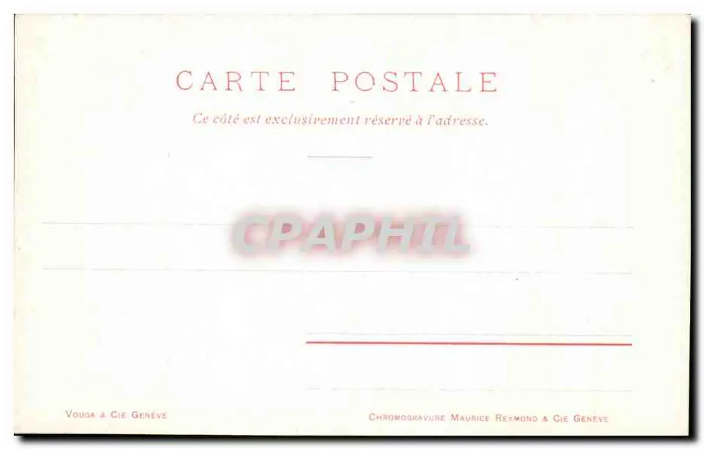 Prés Glapadol — paisagem invernal com carruagem a cavalo — Maurice Reymond & Cie Genève - Verso
