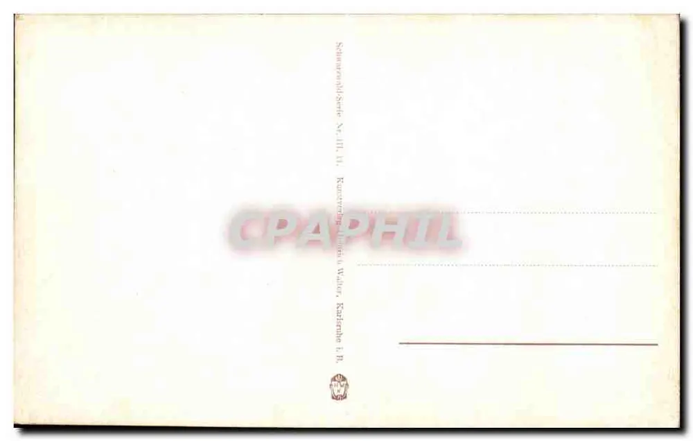 Campo de flores — floresta no fundo — Série Schwarzwaldbild Nr. III.11, Kuuswycking-Hugues Walter, Karlsruhe I. H. - Verso