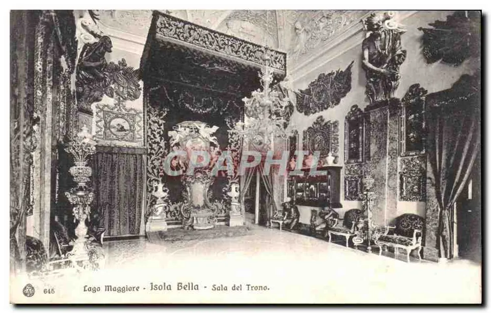 Sala del Trono — Isola Bella, Lago Maggiore — Verlag Brunner & C. Nr. 646 - Vorderseite