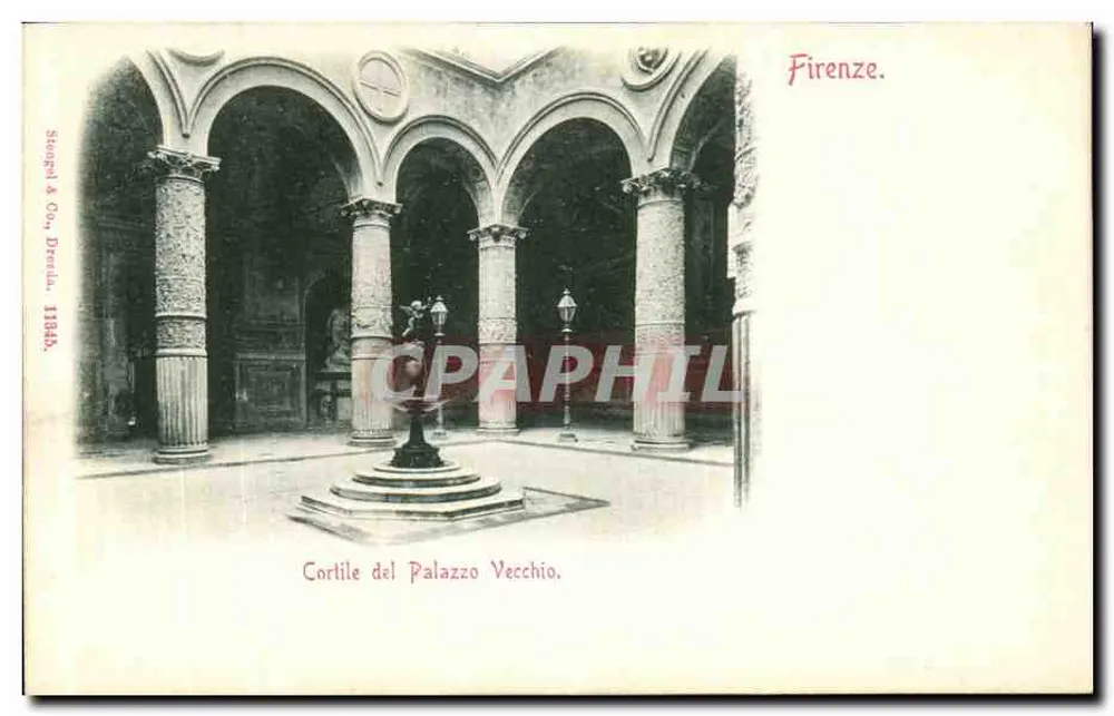 Cortile do Palazzo Vecchio — Florença — Stempol & Co., Dreuxla, 1886 - Frente