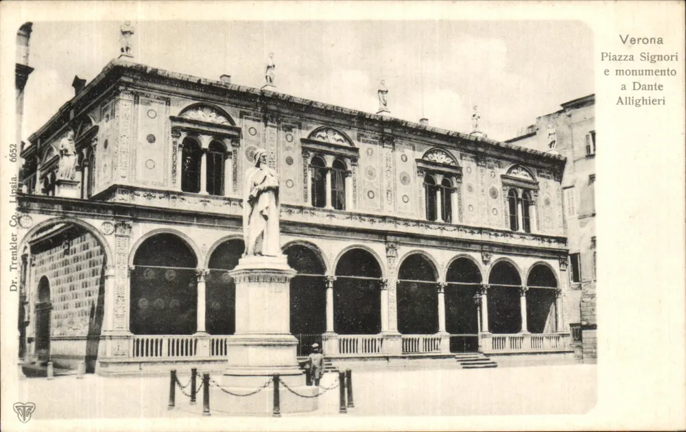 Verona - Piazza Signori und Denkmal für Dante Alighieri — Dr. Trenkler & C°, n° 6652 - Vorderseite