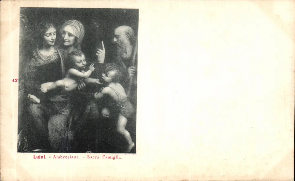 Luini - Ambrosiana - Sacra Famiglia — Serie 42, Verlag Gluck Calzolari & Figlio Milan - Vorderseite