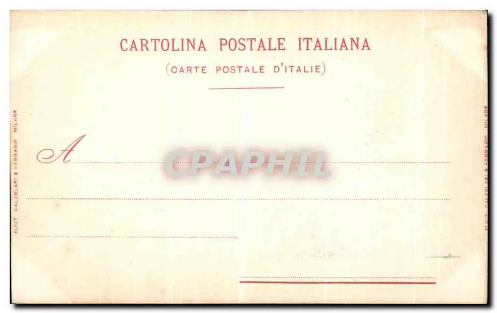 Luini - Ambrosiana - Sacra Famiglia — Serie 42, Verlag Gluck Calzolari & Figlio Milan - Rückseite