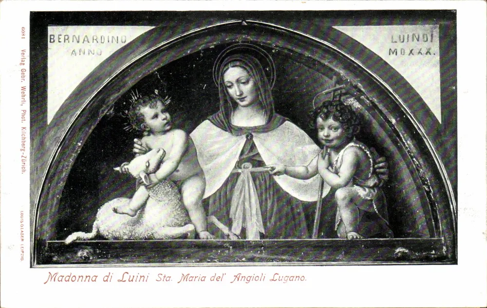 Madonna di Luini Sta. Maria del' Angioli Lugano — Nachbildung eines Gemäldes von Bernardino Luini — Verlag Oetli Mehnli, Zürich - Vorderseite
