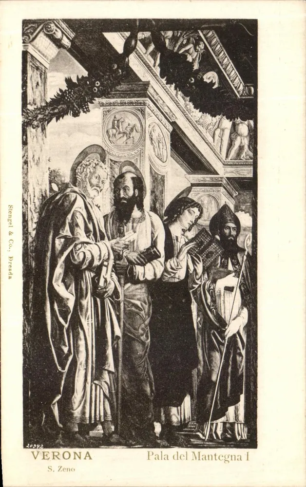 Verona — S. Zeno — Pala del Mantegna I — Stongel & Co., Bresada - Anverso