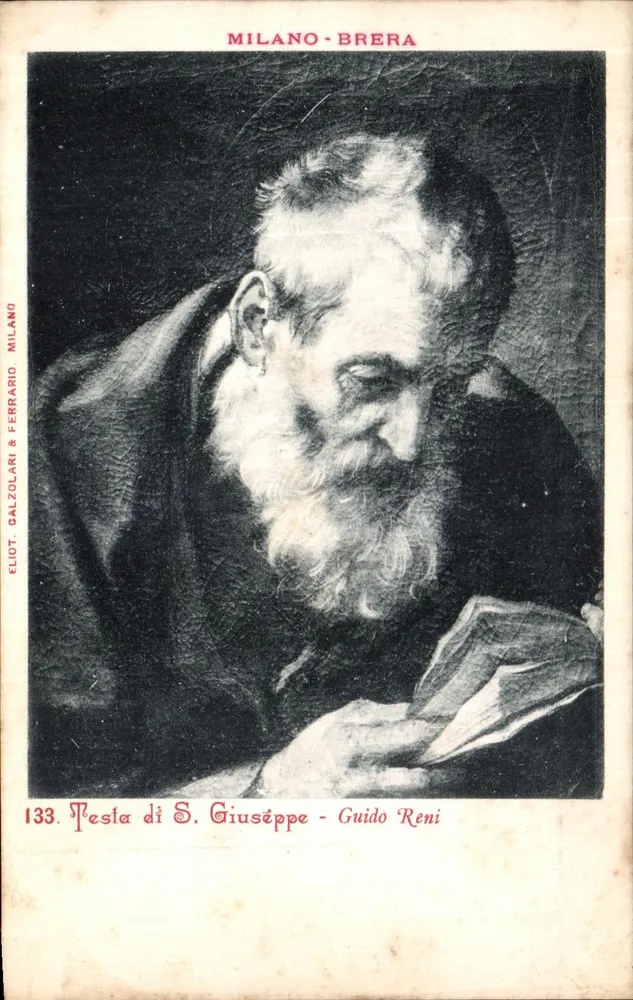 Porträt des heiligen Joseph — Werk von Guido Reni — Verlag Eliot, Calzolari & Ferrario, n°133 - Vorderseite