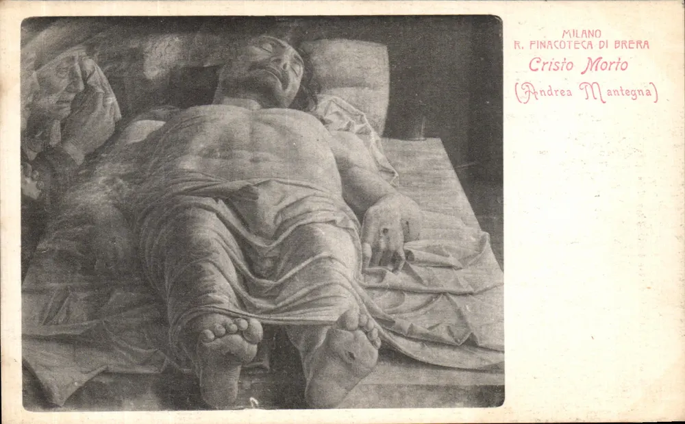 Christus tot — Skulptur von Andrea Mantegna — R. Pinacoteca di Brera, Mailand - Vorderseite