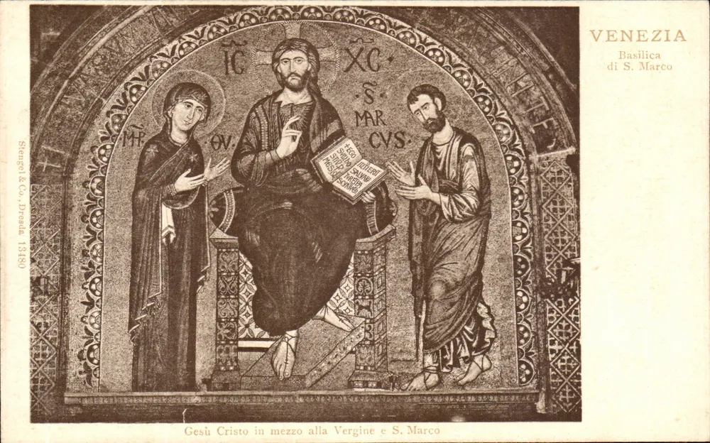Gesù Cristo in mezzo alla Vergine e S. Marco — Basilica di S. Marco — Stengel & Co., Dresden 13180 - Recto