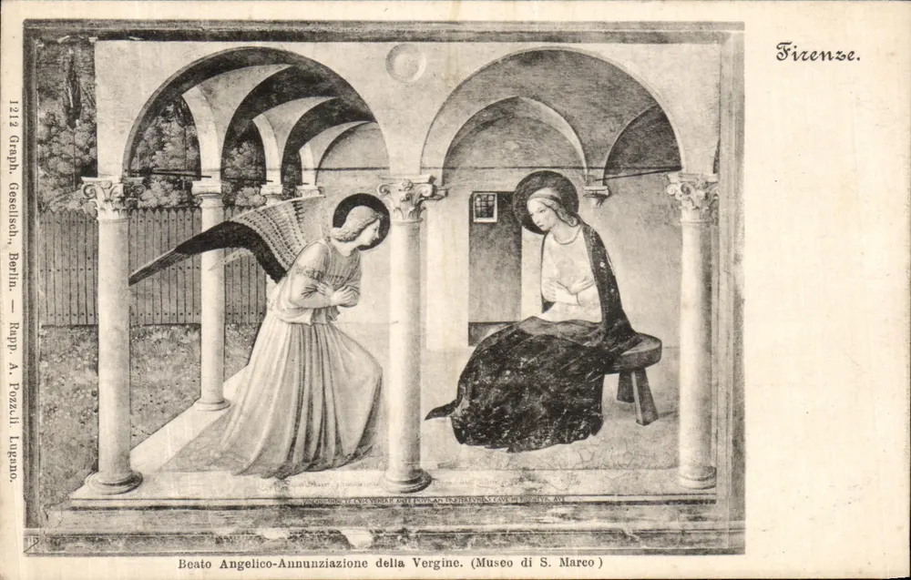 Verkündigung der Jungfrau — Beato Angelico — Museum S. Marco, Florenz — Graph. Geselisch, Berlin — n° 1212 - Vorderseite