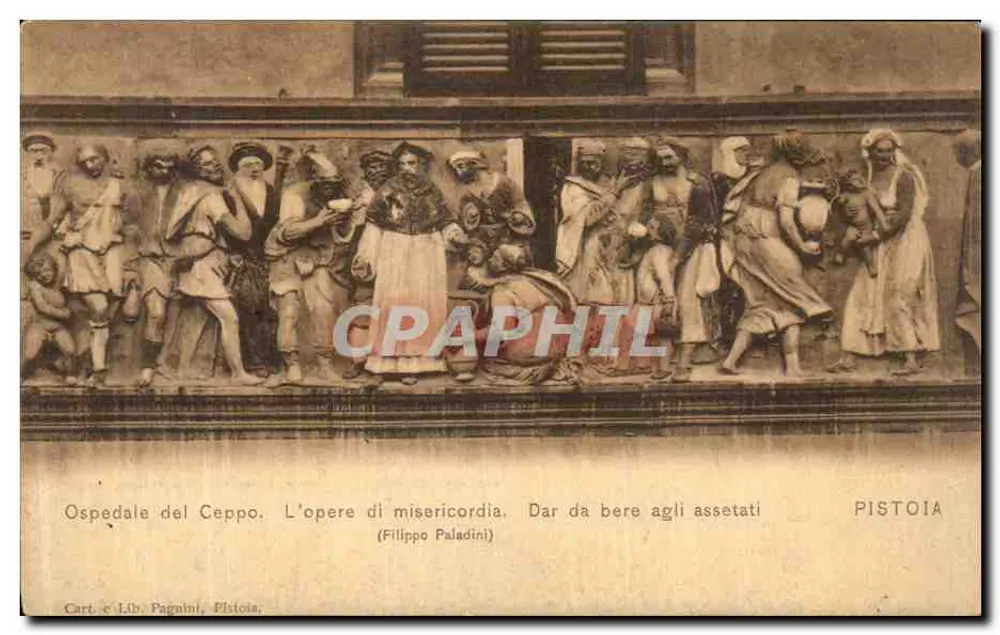 Krankenhaus Ceppo — Die Werke der Barmherzigkeit. Trinken geben den Durstigen — Cart. e Lib. Pagnini, Pistoia - Vorderseite