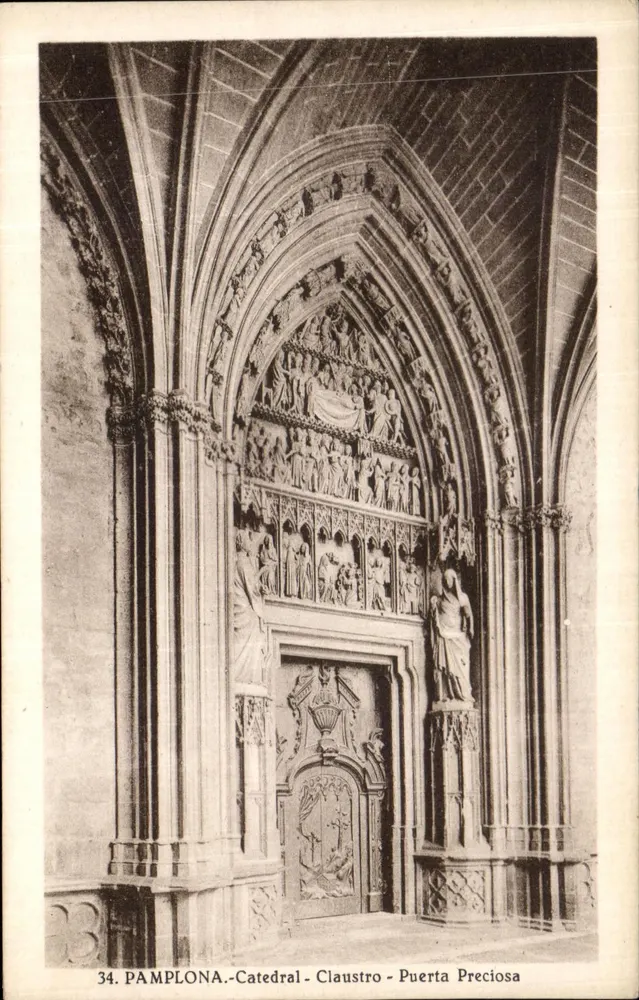 Pamplona - Catedral - Claustro - Puerta Preciosa - Frente