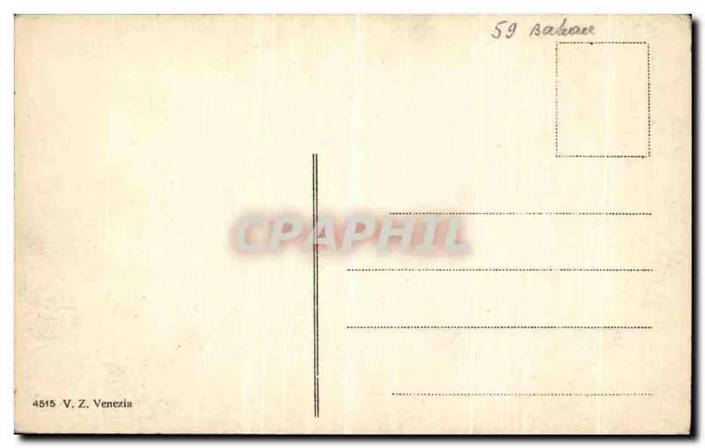 Veneza - Panorama com Gôndola — editor V. Z. Venezia, n° 4515 - Verso
