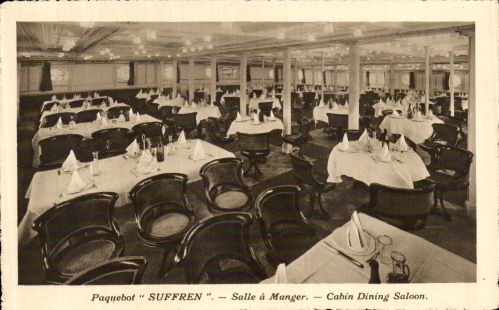 Dampfer "SUFFREN" — Speisesaal — Kabinespeisesaal - Vorderseite