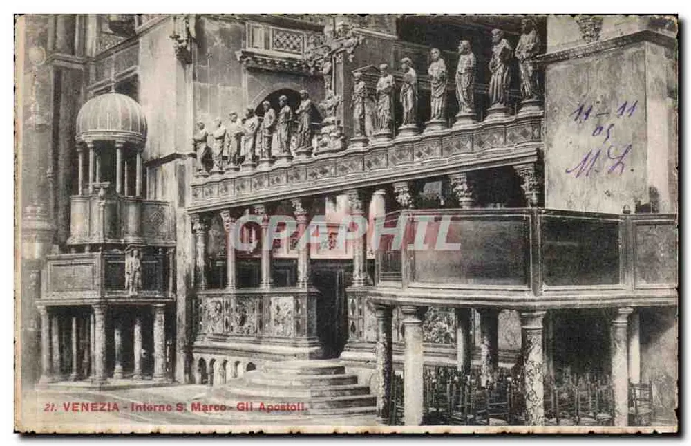 Veneza - Interno S. Marco - Gli Apostoli — editor não visível, n° de série 21 - Frente