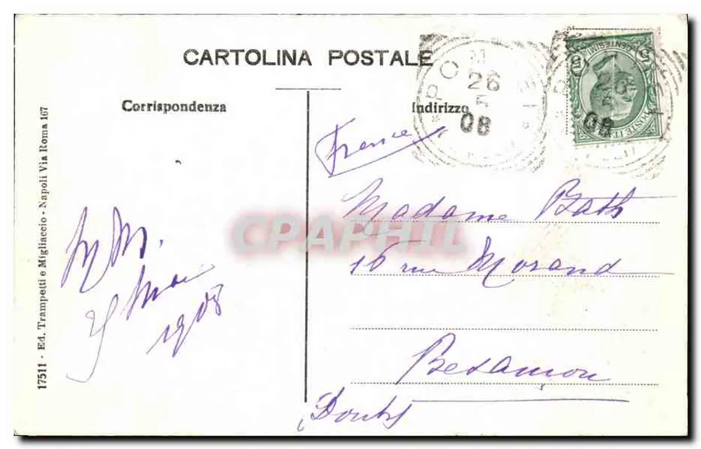 Pompeia - Casa de Cornelio Rufo — editor Trampetti & Migliaccio, n° 88 A - Verso