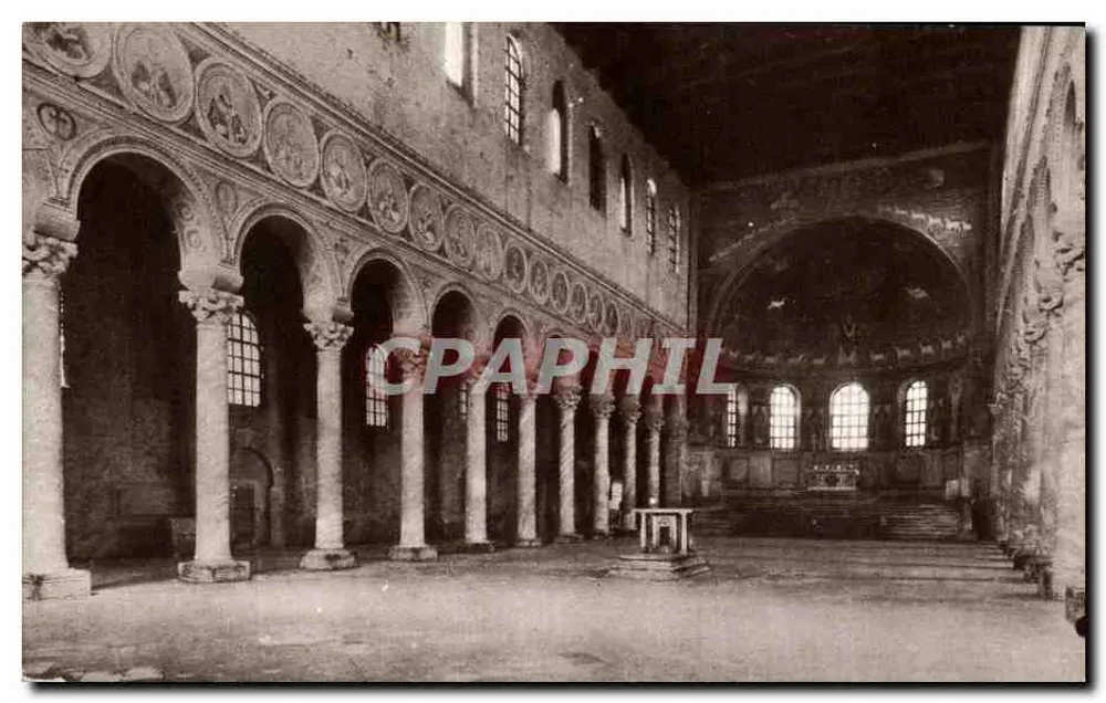 Innenansicht der Basilika Saint Apollinaire — Ravenna — Verlag D. A. De Stefan, Klasse VI - Vorderseite