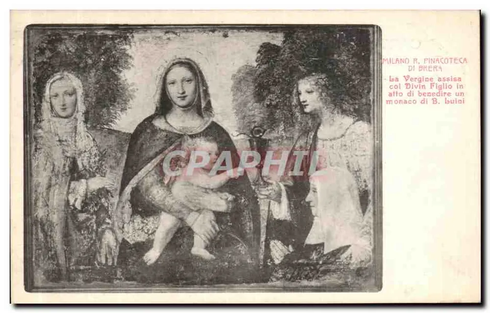 Die Jungfrau auf dem Thron mit dem Kind Jesus — Mailand, Pinacoteca di Brera — Verlag Garzini & Peczzini, Nr. 5355 - Vorderseite