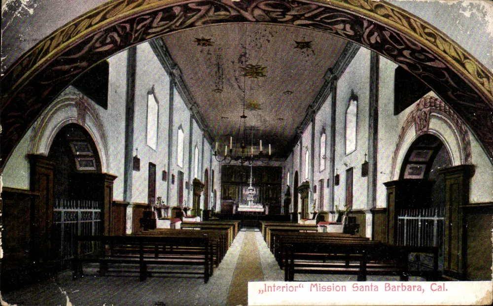 Intérieur — Mission Santa Barbara, Cal. — Publ. by Newman Post Card Co. (Made in Germany) No. Z. 18 - Awers