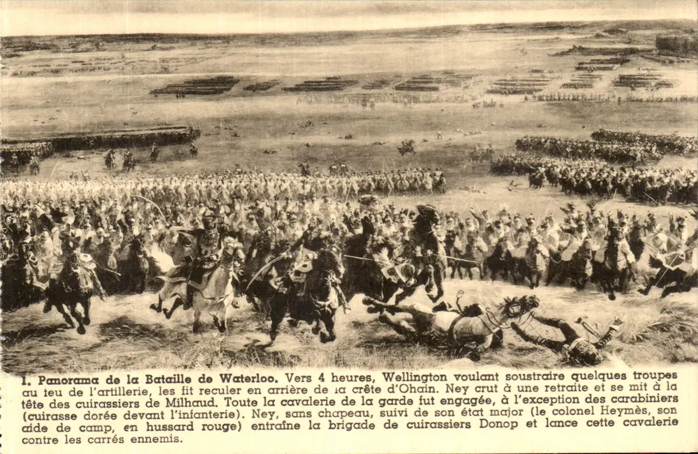 Batalha de Waterloo — Panorama da Butte du Lion — P.I.B., Bruxelas - Frente