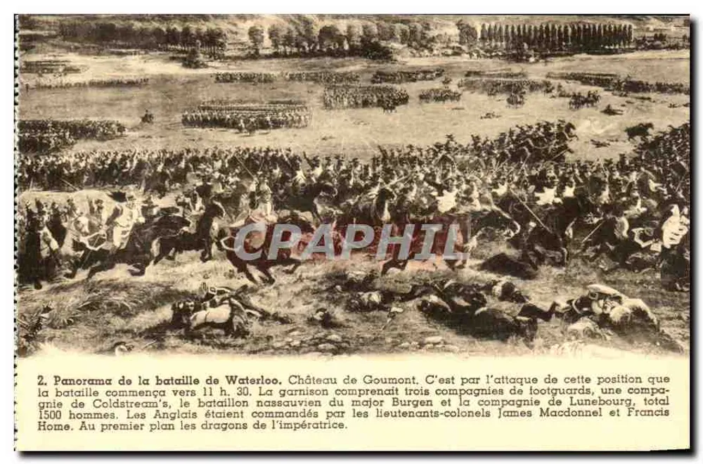Panorama der Schlacht bei Waterloo — Château de Groumont — Verlag P.I.B. Brüssel - Vorderseite
