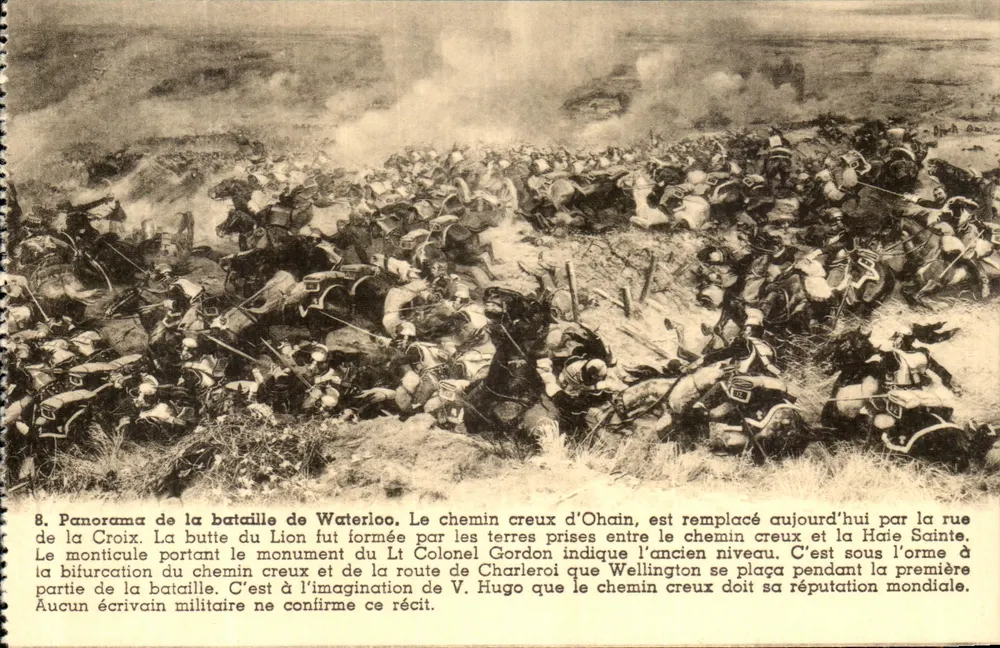 Schlacht bei Waterloo — Panorama der Butte du Lion — P.I.B. Brüssel - Vorderseite