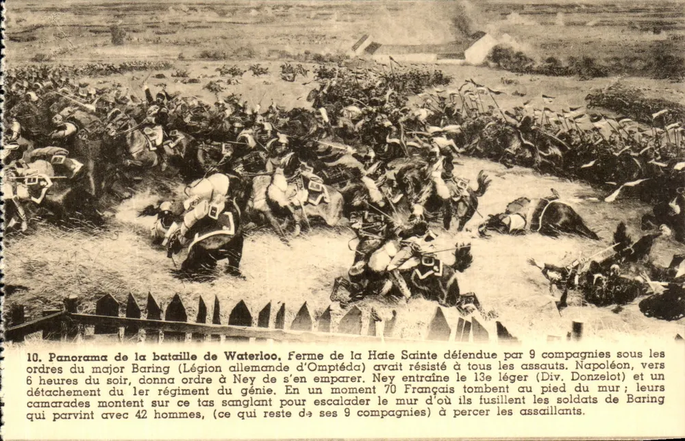 Schlacht bei Waterloo — Panorama der Butte de la Haie Sainte — P.I.B. Brüssel - Vorderseite