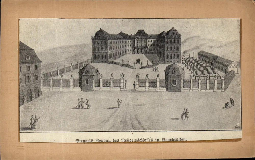 Stengels Neubau des Residenzschlosses in Saarbrücken — éditeur SAARBRÜCKEN, Triererstrasse 4 - Vorderseite