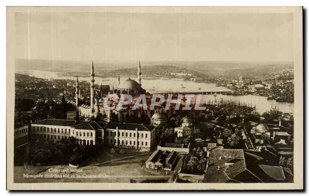 Konstantinopel — Moschee Sulaimanie und der Goldene Horn — Verleger nicht sichtbar - Vorderseite