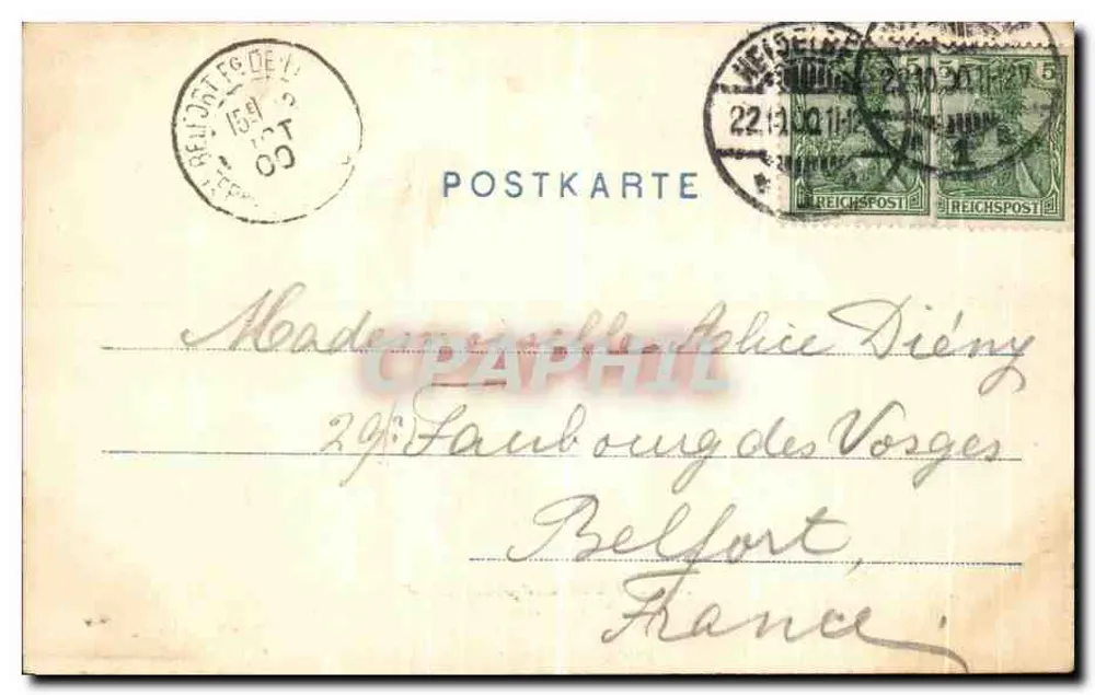 Heidelberg — Ansicht der Molkenkur — Verlag: H. Herzog & Co. n° 810 - Rückseite
