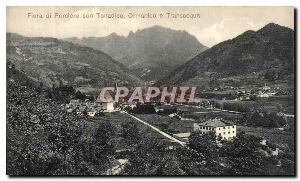 Fiera di Primiero mit Tonadico, Ormanico und Transacqua — S. Gaudonz, Primiero 1910 - Vorderseite
