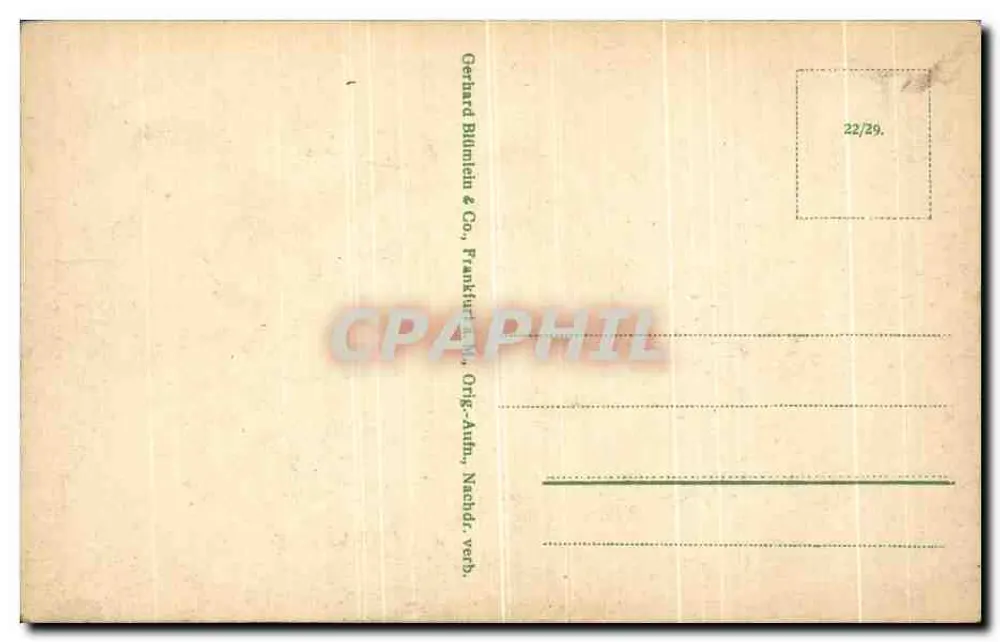 Frankfurt a.M., Festhalle — vista exterior — Gerhard Blumlein & Co., n° 22/29 - Reverso