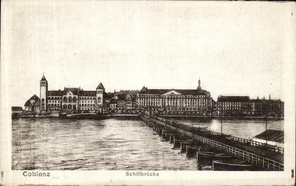 Coblence — vista da Schiffbrücke — editor Kodmas, N° 3155 - Frente