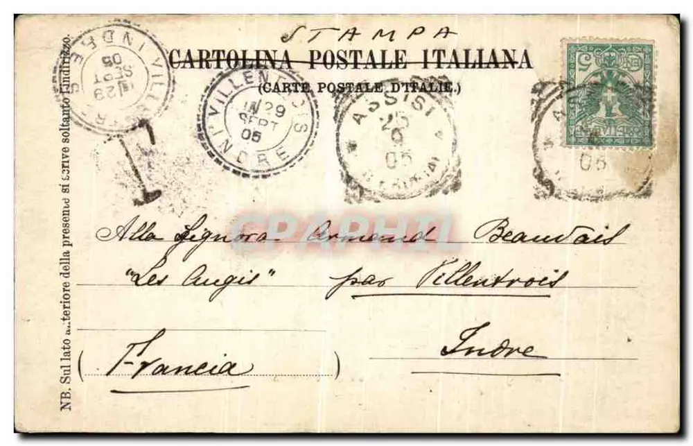 Assisi — Allgemeiner Blick auf das Kloster von S. Francesco (13. Jahrhundert) — Hotel Subasilo, Rom, Nr. 516 - Rückseite