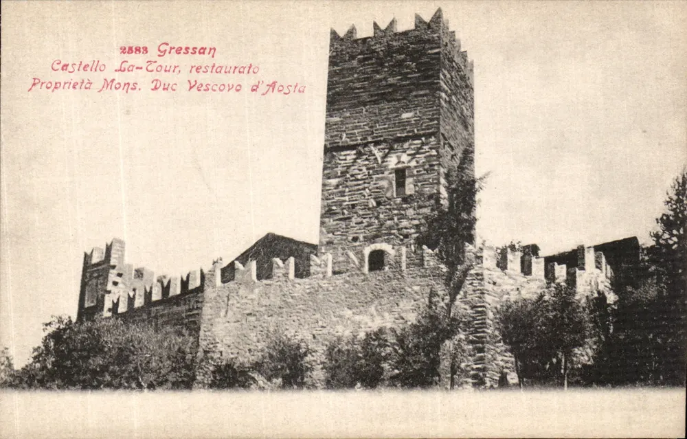 Castello La-Tour, Gressan — restauriert, Eigentum des Herzogs von Vescovo d'Aoste — Verlag Cartolina Postale, n° 904 - Vorderseite