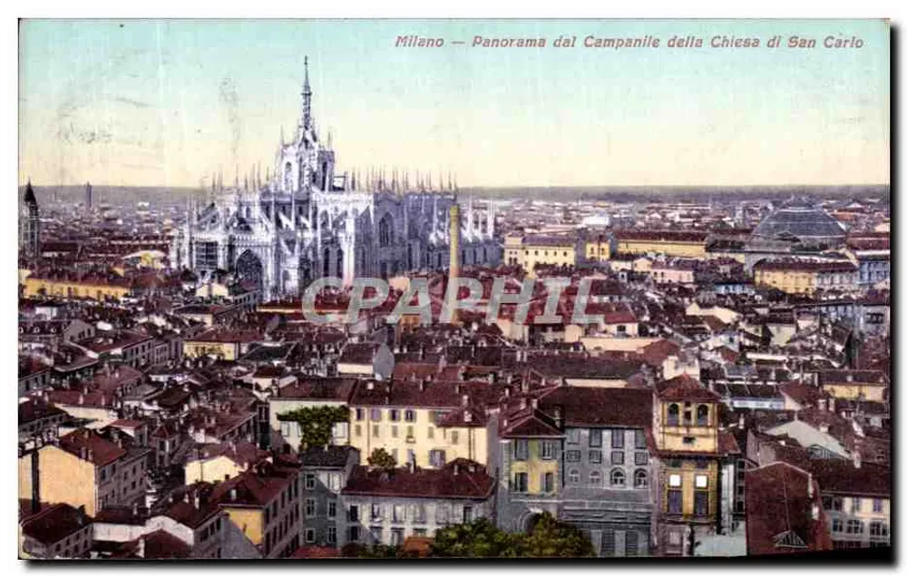 Mailand — Panorama vom Glockenturm der Kirche San Carlo — L. Grassi, Mailand, n° 3790 - Vorderseite