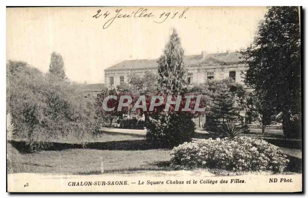 Chalon-sur-Saône — Square Chabas und das Kollegium der Mädchen — ND Fot. - Vorderseite